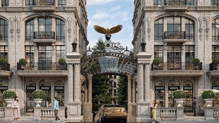 Hệ thống giao thông ngầm riêng tư tổng diện tích 42.000m2, có lối vào từng nhà